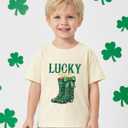 Toddler Boys St Patricks Day Shirt for Girls Funny Saint Patricks Day T-Shirts Kids Short Sleeve Tops Shamrock Tee 2-8 Years (Yellow)