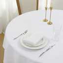 Romanstile Round Waterproof Tablecloth, Stain Resistant Washable Table Cloths Wrinkle Free Polyester Table Covers for Kitchen Dining Party Wedding Indoor and Outdoor - White, 90 Inch
