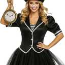 Morph White Rabbit Costume Womens Kit, White Rabbit Costume Adult With Clock, Halloween Costumes For Adults, One Size