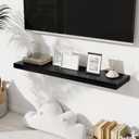 Fun Memories 40" Floating Shelves for Wall, 8 Inch Deep Floating Shelf for Books, Deep Bathroom Shelves Wall Mounted, Rustic Display Shelf for Kitchen, Bedroom, Living Room, Black Color, 2 Pack
