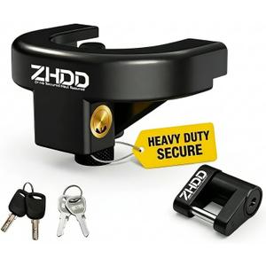 Trailer Hitch Lock, Heavy Duty Anti-Theft Trailer Tongue Lock for 2 Inch Couplers, Reinforced Solid Steel Tow Hitch Coupler Locks Set for RV, Camper, Boat, Caravan