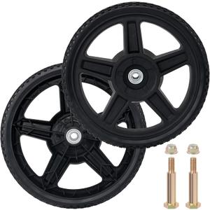 CheeMuii 12 Inch Lawn Mower Wheels 2 Pack 12" Push Lawn Mower Wheels with Bolts and Lock Nuts Kit Fit for Most Standard push Lawn Mowers/Generators/Garden Tillers/Handtrucks