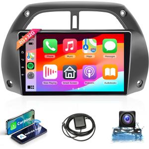 2G+32G Car Radio Carplay for Toyota RAV4 2001 2002 2003 2004 2005 2006, Rimoody Android 13 Car Stereo Android Auto 9 Inch Touchscreen GPS WiFi Miorror Link Bluetooth FM HiFi + AHD Backup Camera