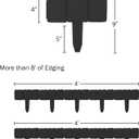 Plastic Garden Edging Stone-Look Border- Decorative Flower Bed Fence for Landscaping, 10 Pieces of Black Interlocking Lawn Stakes (8 Foot)