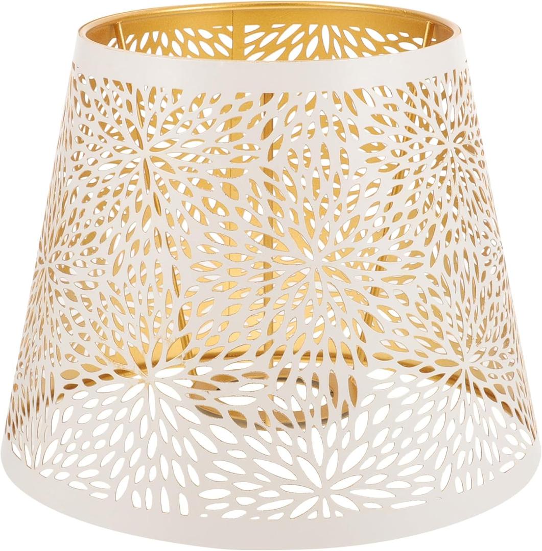 Metal Tree Shadow Lamp Shade - Mesh Light Blocking Shades, Hollow-Out Design, 7.47X6.09inch (White)