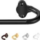 TVWOO Black Wrap Around Curtain Rods:5/8" Small Blackout Adjustable Window Curtain Rod for Bedroom Kitchen Apartment Renter Friendly,Room Darkening Curved Drapery Rods Easy Install,Matte Black 28-60"