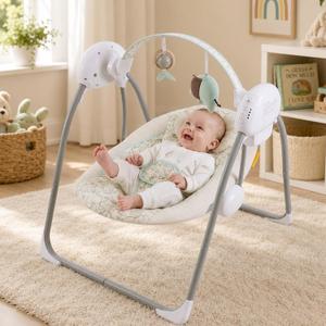 Portable Baby Swing for Infants,Compact & Foldable Infant Swing,0-9M, 20 lb