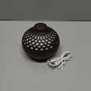 Portable Mini Humidifier, 300ml Wood Grain Vase Small Humidifiers, Quiet Cool Mist Plant Humidification for Bedroom Car, USB Personal Desktop Diffuser for Office(Dark Wood)