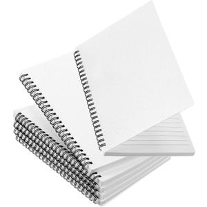 12 Pack Lined Paper Spiral Notebook 5.9 x 8.3 Inches Journal White Notebook A5 160 Pages 80 Gsm Thick Plastic Cover Hardcover Notepad Waterproof Cover for Home Office Business