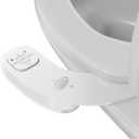 hansrapo Left-Hand Bidet Attachment Non-Electric Dual Nozzle for Rear & Feminine Wash, Adjustable Pressure & Flow, Ultra-Slim Design,Independent Self-Clean Function, Quick-Release for Easy Cleaning