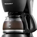 Elite Gourmet EHC4128 Automatic 4-Cup Brew & Drip Coffee Maker with Pause N Serve, Glass Carafe, Reusable Filter, On/Off Switch, Keep Warm, Water Level Indicator, Black (4 Cups, Black)