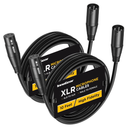 InnoGear XLR Microphone Cables, 10 Feet 2 Pack Oxygen-Free Copper Male to Female 3-Pin Balanced XLR Mic Cables Cord for Speaker Podcast Audio Mixer DMX Effector Amplifier Sound Card, Black