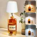 Cordless Bottle Lamp, 3 Color Dimmable Rechargeable Wine Bottle Lights Kit for Liquor Bottles, 5200mAh Portable Battery Operated Cordless Wine Lamp Shape for Restaurants Bars Party (White)