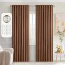MIULEE Back Tab Blackout Curtains 90 Inch Long 2 Panels Set for Living Room Bedroom, Rod Pocket/Pinch Pleated Thermal Insulated Room Darkening Light Blocking Curtain, 52 x 90 Inch, Cappuccino Brown