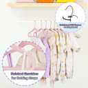 Baby Hangers Velvet 50 Pack-11.4 Inch,Baby Clothes Hangers Non Slip, Baby Hangers for Closet,Sturdy Infant/Toddler Hangers Pink Hangers