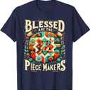 Blessed are the Piece Makers Quilting For Women Girls Sewing T-Shirt, M