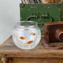 VICASKY Fish Bowl Goldfish Tank Round Bowls Large Small - Transparent Aquarium Terrarium Hydroponic Planter for Centerpieces Decor Desktop Fishbowl Unbreakable Transparent Pet Round Fish Tank Decor