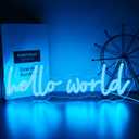 Hello World Neon Sign,LED Neon Light Up Sign for Wall Art Decor，Gift for Newborns,Neon Lights for Wall Decor Led Light Up Sign for Bedroom Party，Church