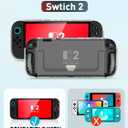 i-Blason for Nintendo Switch 2 Case 2025, Durable Slim Matte Clear Anti-Fingerprint Protective Hard Case with Dockable Comfortable TPU Grip Compatible with Joycon Controller & Docking Station - Frost
