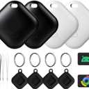 Air Tag for Android, Tags-4 Pack Tracker with 4 Case, Works via Google Find Hub App, Android Tracker Tags, Item Finder for Key, Backpack, Travel and Commute, 2 Black, 2 White (NOT for iOS)