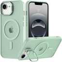 Nvollnoe for iPhone 16e Case Compatible with MagSafe Military Grade Shockproof Heavy Duty Protective Adjustable Kickstand Matte Semi Clear Phone Cover for iPhone 16e(Mint)