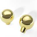 Banqin 30 Pack Gold Cabinet Knobs Kitchen Cabinet Knobs Bifold Door Knob Polished Gold Dresser Drawer Knob Large Round Ball Hardware Single Hole
