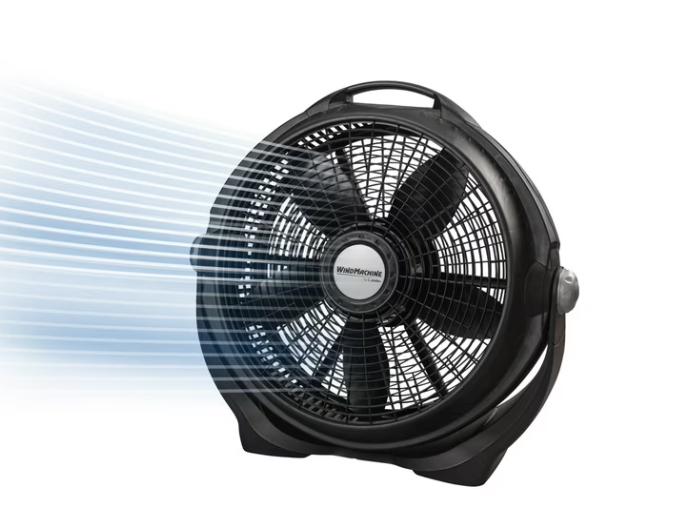 Lasko Wind Machine 20" 3-Speed Air Circulator Floor Fan, Black