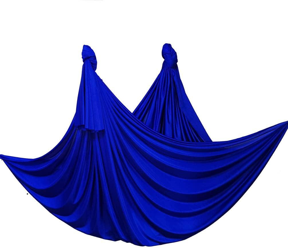Deluxe Pilates & Yoga Flying Swing Aerial Hammock - Silk Fabric (5mx2.8m) (Deep Blue)