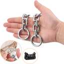 uxcell Mini Purse Chain Length 23.6" Nickel Plated Metal Flat Chain Silver
