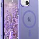 SUPFINE Magnetic for iPhone 14 Case & iPhone 13 Case (Compatible with MagSafe)(Military Grade Drop Protection) Slim Translucent Matte Shockproof Phone Cover,Purple