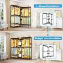 Ulif E4 Clothes Rack, Heavy-Duty Garment Rack, Metal Freestanding Clothing Organization Storage System Can Be L-Shaped with Shelves and Hangers, Max Load 962lbs, 71.6" W x 14.5" D x 79.3" H, Black