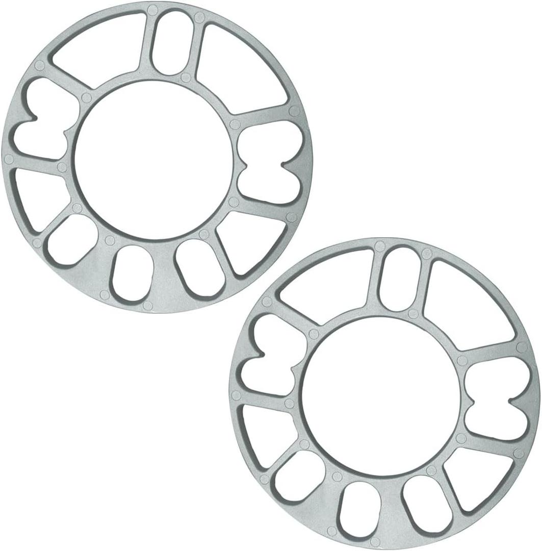 KITUREK 2PCS 8mm Universal Wheel Spacer, Wheel Spacer for 4 Lug and 5 Lug, PCD 100mm to 120mm, Fit for 4X100, 4X114.3, 5x105, 5x108, 5X112, 5x115, 5X114.3, 5x120 Bolt Pattern (8mm)