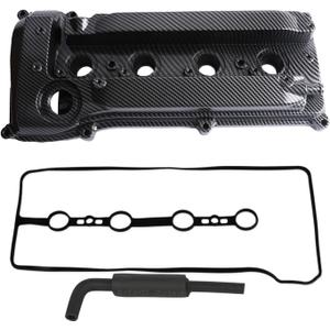 MITZONE Aluminum Carbon Strip Type Valve Cover Compatible with Toyota Camry Solara Highlander Kluger RAV4 Previa Tarago Estima Alphard Matrix Mark X Rukus 2001-2015 for Scion tC xB 2005-2015 2.4L