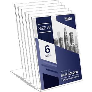 Slanted Back Acrylic Sign Holder 21*29.7 cm No. 7013 (6 Pack)