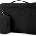 BAGSMART Laptop Case with Handle, Puffy Padded Laptop Bag Sleeve for Women, Portable MacBook Air/Pro Computer Case, 15-16 inch, Black