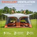 Vidalido Tents，6-8 Person Camping Tent with Extended Vestibule，2 Room Weather Resistant Family Tents，Easy Install Waterproof Outdoor Tent for Backpacking and Camping Hiking