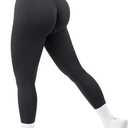 MOOSLOVER Seamless Butt Lifting Workout Leggings for Women High Waist Yoga Pants Compression Contour Tights (Size Medium, #1 Black)