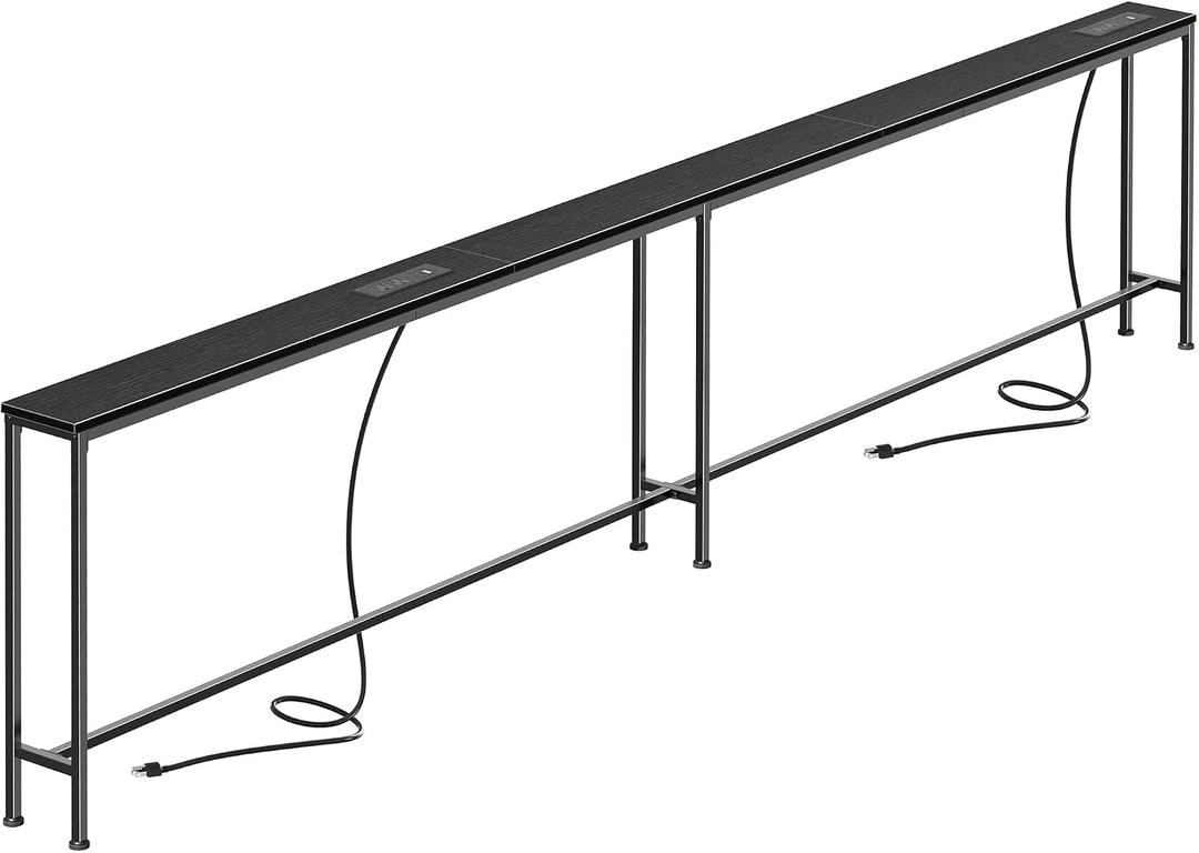 SUPERJARE 118.1 Inch Sofa Table with 2 Power Outlets and USB-C Port
5.9 Inch Narrow Console Table with Storage, Extra-Long, for Entryway Hallway Couch Behind Sofa, Small Spaces, Charcoal Grey