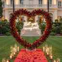 Breling Will You Marry Me Neon Light, 7.87ft Large Metal Heart Arch Stand