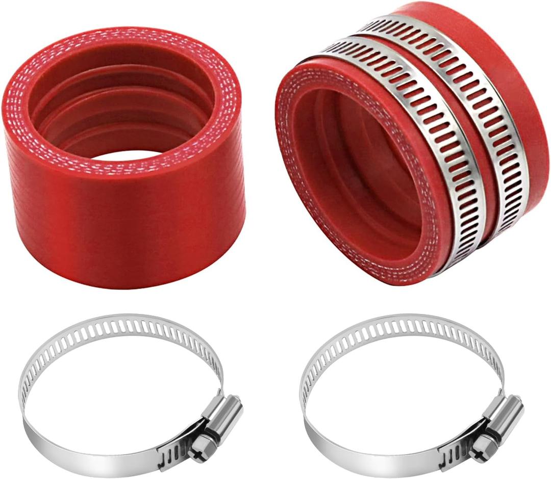2PCS Motorcycle Carburetor Intake Manifold Interface Inlet Pipe Intake Manifold Rubber Carb Manifold Spare Part for Dirt Bike ATV Go Kart Motorcross (Red 35mm)