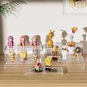 5 Pcs Large Acrylic Display Risers, (10" L~11" L~12" L) Perfume Organizer Stand With Silicone Pads, Stable Acrylic Risers Display Stands Shelf for Figures, Cupcakes, Collectibles, Food Display