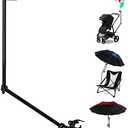 HOBVO Adjustable Golf Umbrella Universal Clamp for Golf Cart,Beach Chair,Stroller,Bleacher,Patio,Fishing (Rod only), Black