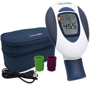 Microlife (Deluxe Kit) Digital Peak Flow Meter Tests PEF / FEV1 / Early Detection of Asthma Attacks | Spirometer for Kids & Adults | Perfect for Monitoring Asthma, COPD & other Lung Conditions at Home