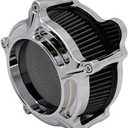 Harley Air Cleaner Chrome See Through Intake Filter Kit Cnc Cut for Motorcycle Dyna 2000 - 2017 Softail 2000 - 2015 Touring 2000 - 2007 Fitment - B (Gray)