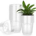 RAOOKIF 25 Pack 5 Inch Clear Nursery Pots with Drainage Holes, Flexible Plastic Nursery Pots for Plants, Durable Garden Flower Pot, Seed Starter Pots