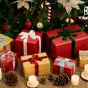 6 x Vitalizart Brown Velvet Ribbon 1" Christmas Handmade Frayed Edges Glossy Ribbon for Gift Wrapping Tree Ornaments Wreath Garland Holiday Decorations 5 Yd Total