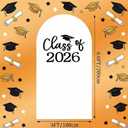 Moukeren 2026 Graduation Decoration Class of 2026 Arch Backdrop Cover 6.6ft Balloon Arch Cover Spandex Backdrop White Congrats Grad Decor for Graduation Season Classes Party Decor(Black,Class of 2026)