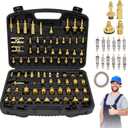 VINGVO Car Air Conditioning Leak Detector Kit, 77pcs Automotive AC Leak Test Set with Brass Connectors, Professional Universal AC Connector Repair Tools Kit for Car & Truck Refrigerant System