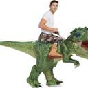One Casa Inflatable Dinosaur Costume Adult,Blow Up Ride T Rex Suit,Halloween Costumes for Men Women
