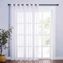 NICETOWN Patio Door Sheer Curtain - Vertical Voile Drape, Extra Wide Curtain Panel Window Treatment for Sliding Glass Door (White, 1 Piece, W100 x L84 inches)